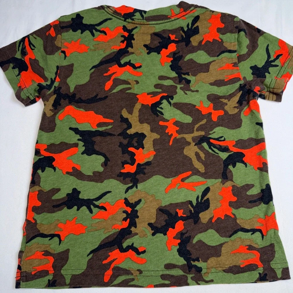 Polo Ralph Lauren Kids Orange Green Camo Short Sleeve T-Shirt 3T RN41381